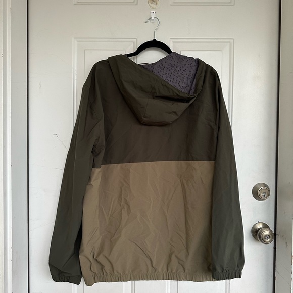 Voyager Jacket Mens XL Green Full Zip Windbreaker Water Resistant Jacket Hood - Picture 4 of 6